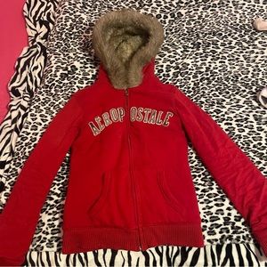 aeropostale fur zip up jacket